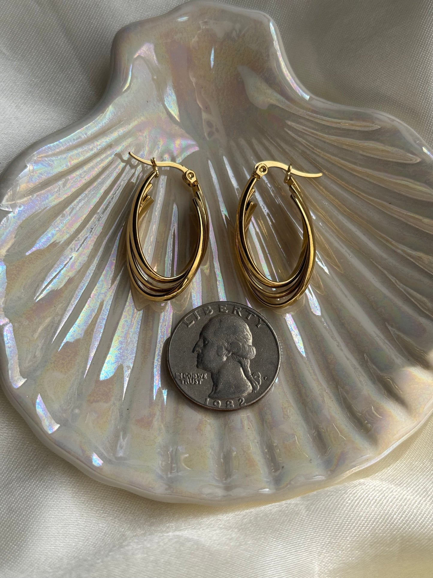 Elongated Oval Earrings