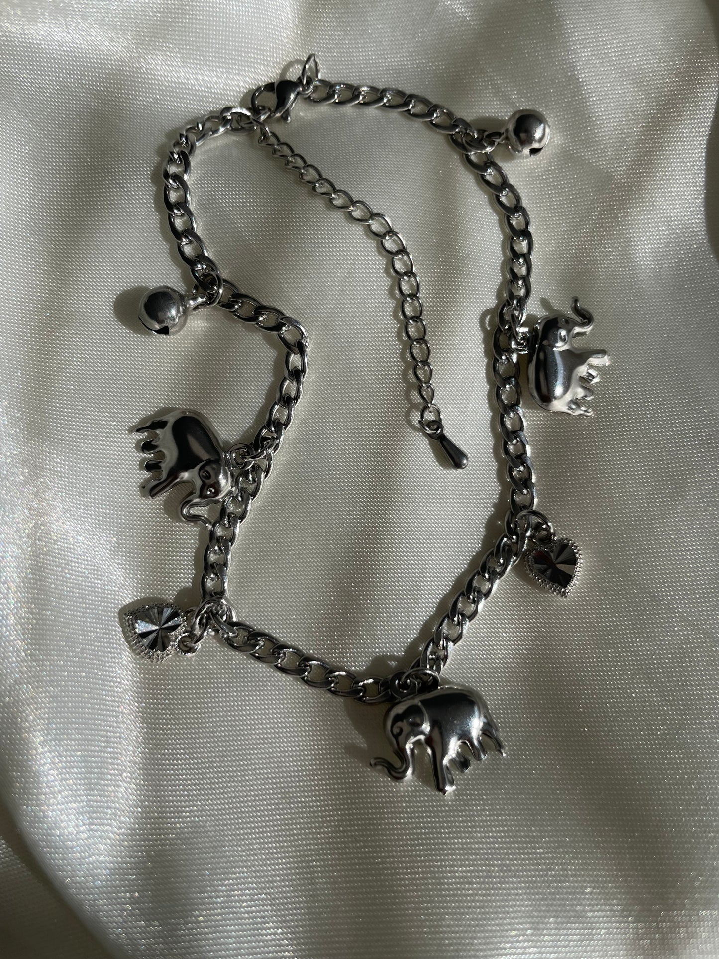 Silver Elephant Anklet