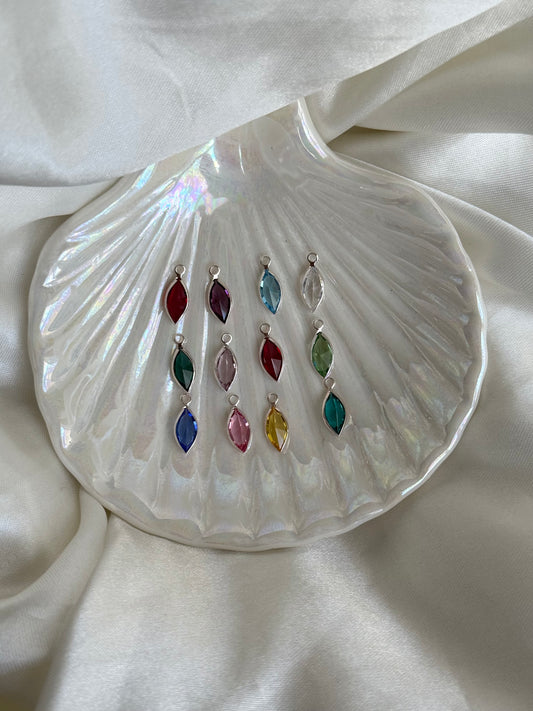 Marquis Birthstone Charm (Silver)