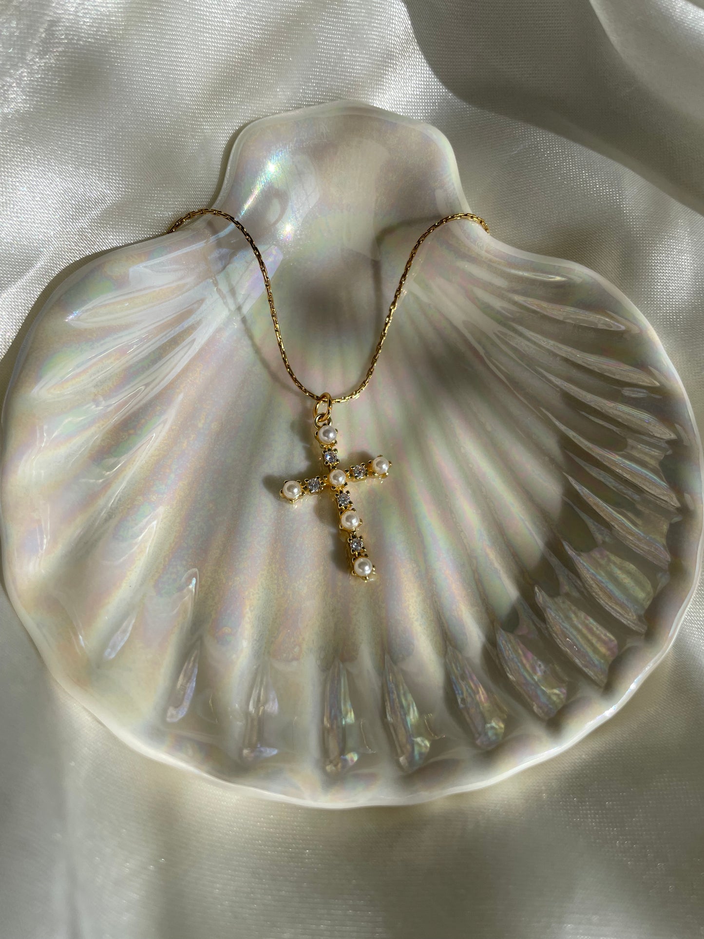 Pearl Cross Necklace