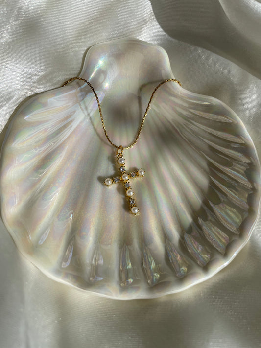 Pearl Cross Necklace