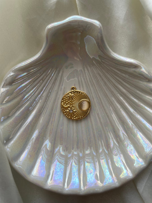 Moonstone + Star Pendant