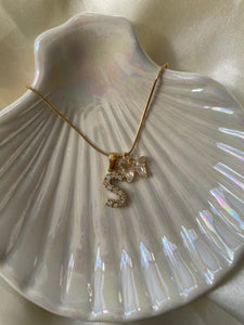 Crystal Initial Butterfly Necklace