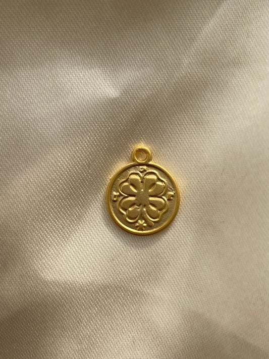 Golden Clover Coin Charm