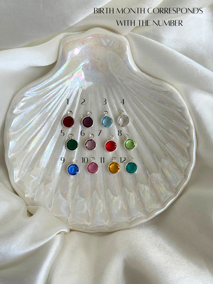 Round Birthstone Charm (Silver)