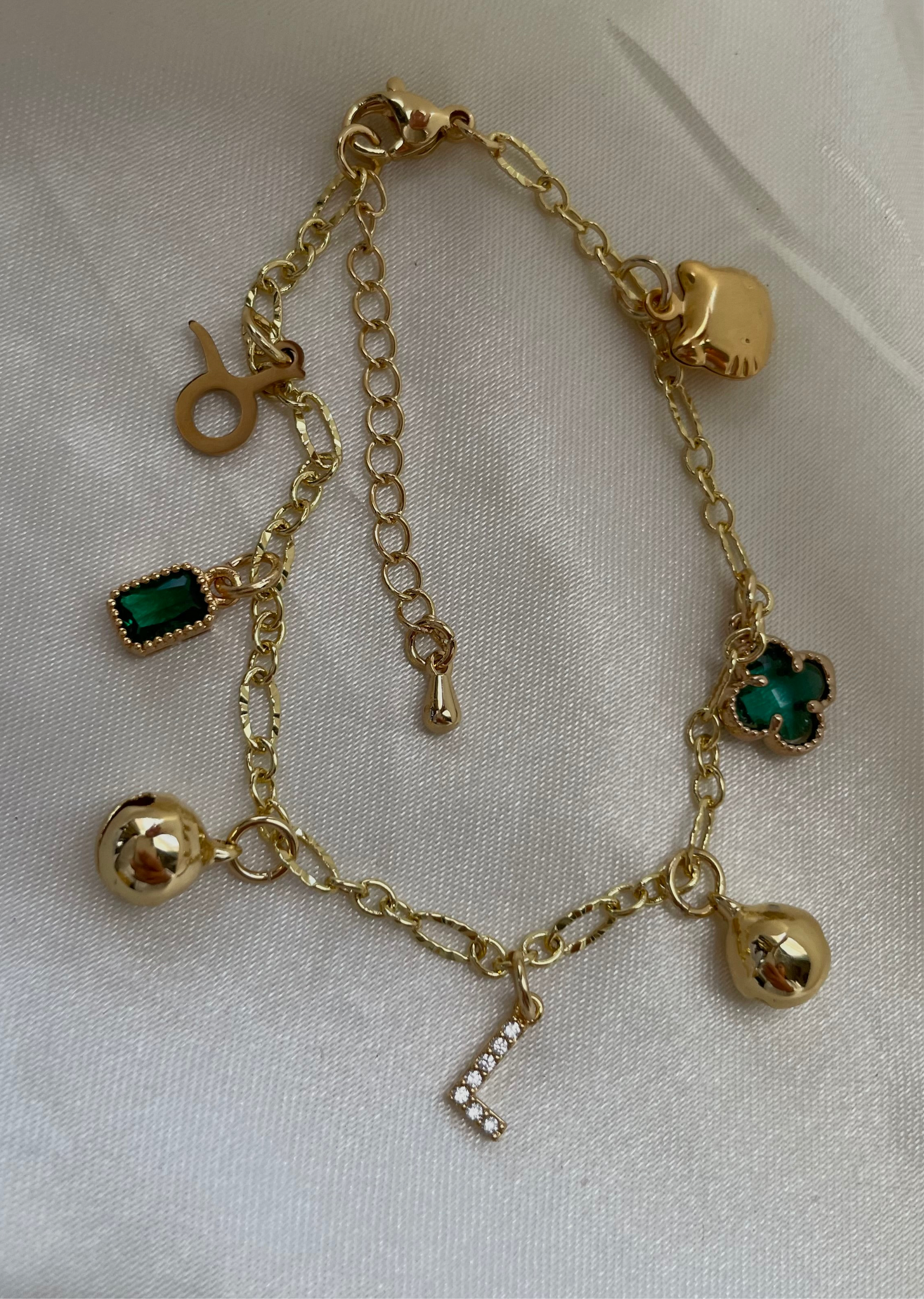 Personalized 5 Charm Bell Bracelet