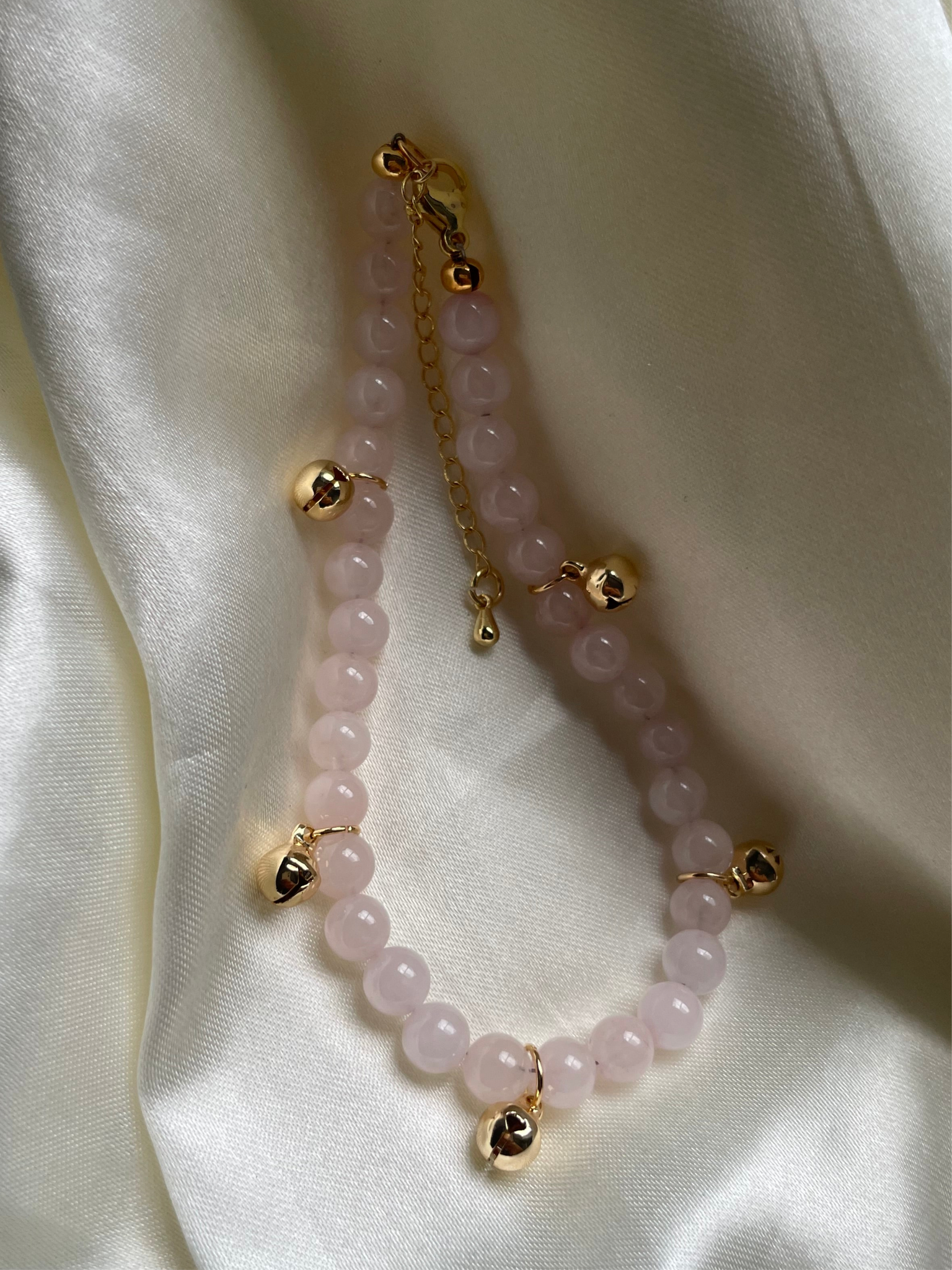 Rose Quartz Beaded Anklet