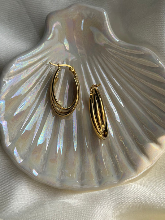 Elongated Oval Earrings
